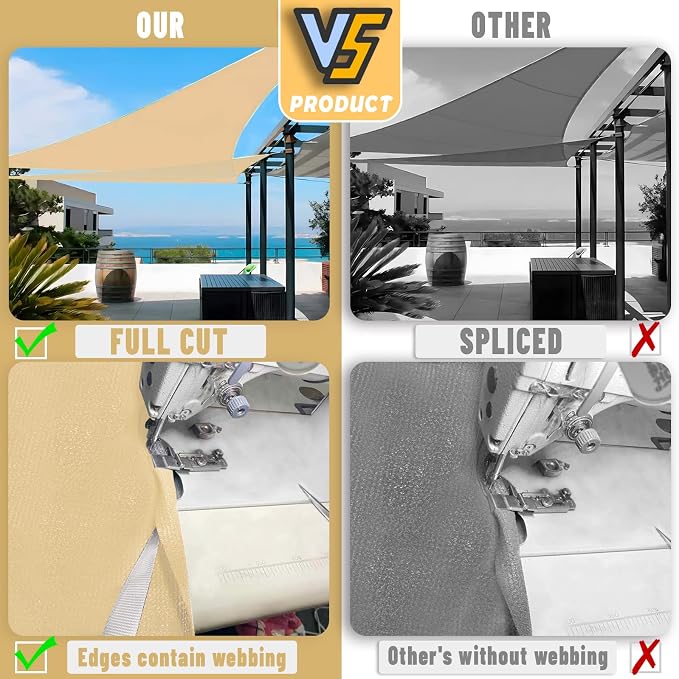 LOVE STORY Custom Size 13'x13'x13' Sand Sun Shade Sail Triangle Sunhsade Fabric - Image 7
