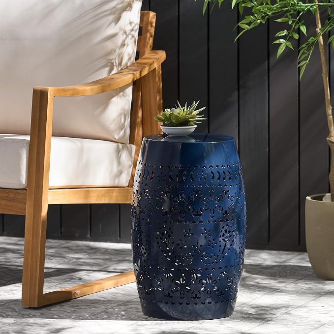 Christopher Knight Home Ruby Outdoor 12" Iron Side Table, Dark Blue - Image 5