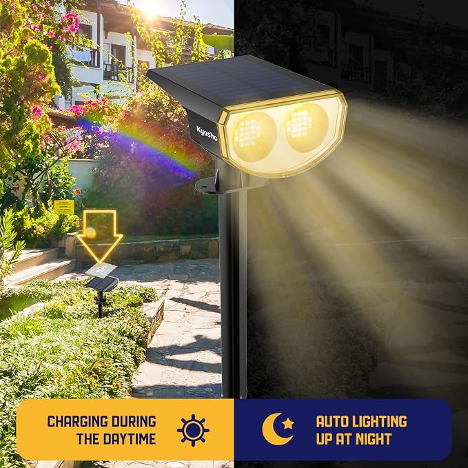 Kyosho Solar Outdoor Lights Waterproof IP67, 38 LEDs Solar Spot Lights Outdoor - Image 5