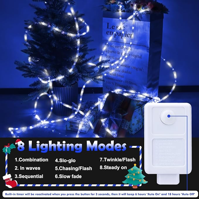 200ft LED Rope Lights Outdoor, 1440 LED Flexible Tube Lights - Image 3