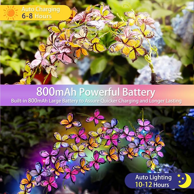Solar Garden Lights Outdoor, Waterproof Solar Butterfly Lights 4 Pack Willow - Image 3