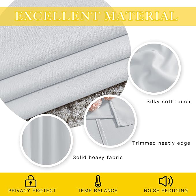 NICETOWN Patio Door Curtain Room Darkening Drapes, Grommet Top Light Blocking - Image 5