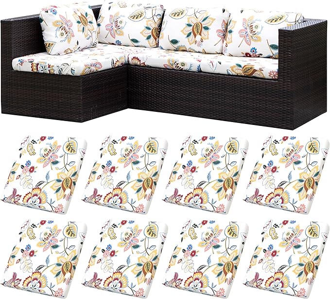 8Pcs Stretch Patio Cushion Covers, Outdoor Couch Covers Replacement, Outdoor by BIETYONE