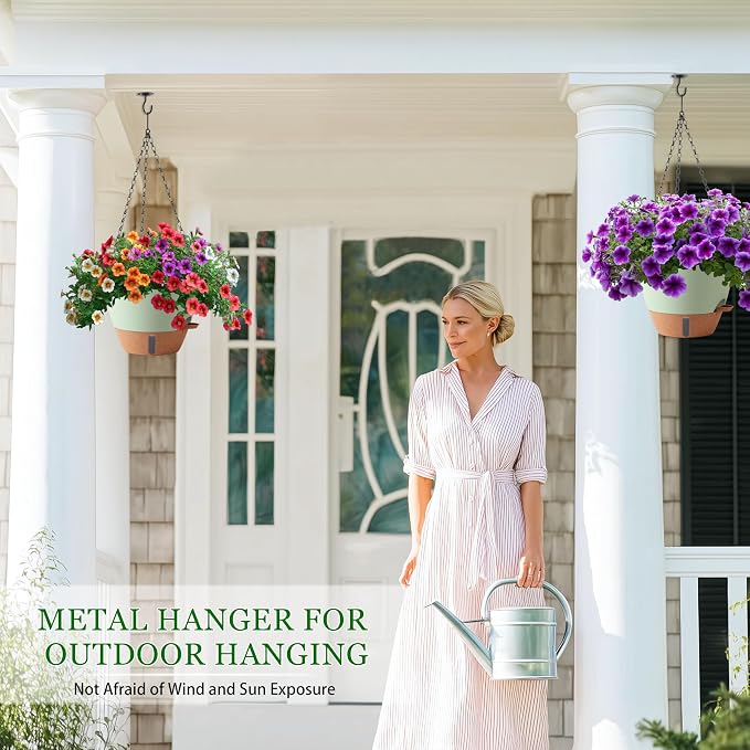 10 Inch Hanging Planters for Indoor Plants, 2 Pack Self Watering Hanging - Image 6