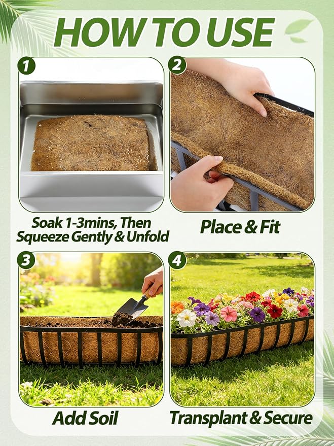 48in Arched Coco Liners for Window Planter Box - Image 6