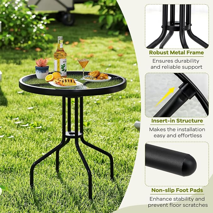 Tangkula 27.5 Inch Round Outdoor Dining Table - Image 7
