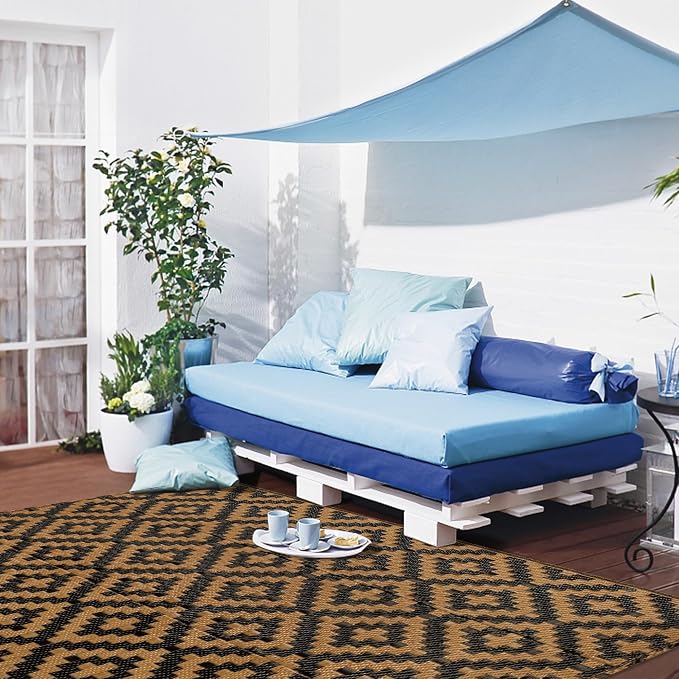 SAND MINE Reversible Mats, Plastic Straw Rug, Modern Area Rug, Large Floor Mat - Image 6