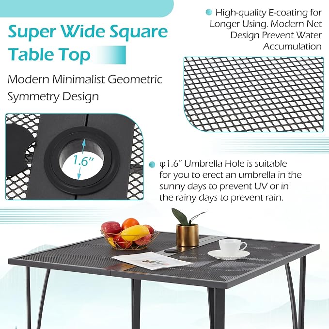AECOJOY 39.4" Outdoor Patio Dining Table - Image 6