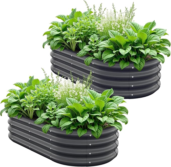 Galvanized Metal Raised Garden Bed Kit by Anmiro