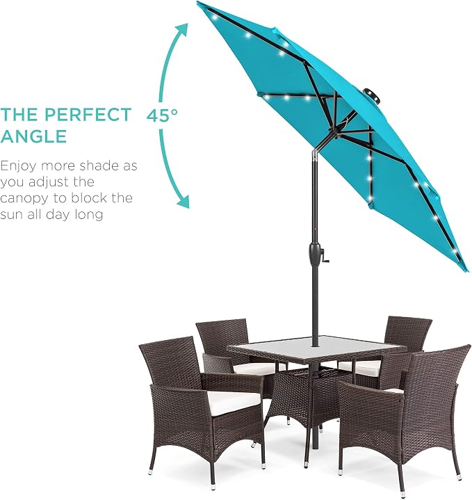 Best Choice Products 7.5ft Outdoor Solar Market Table Patio Umbrella - Image 2