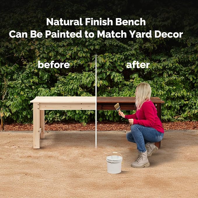 VINGLI Outdoor Wood Bench - Image 6