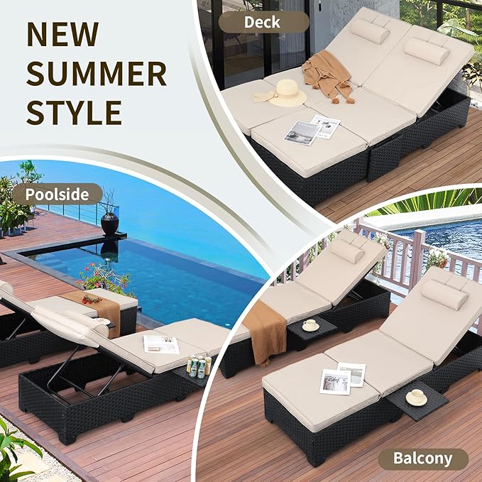 WAROOM Outdoor Chaise Lounge Chairs - Image 6