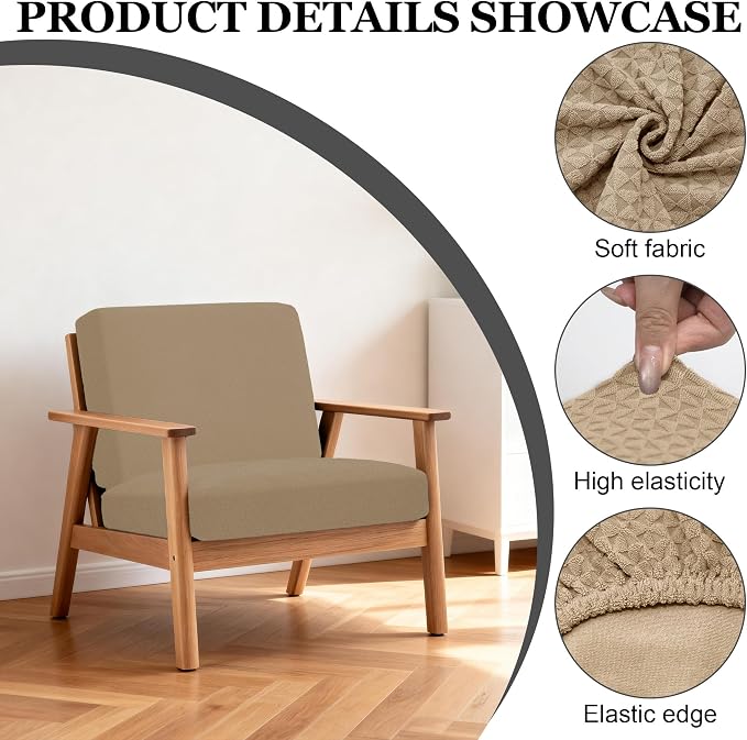 4Pcs Patio Stretch Cushion Covers, Outdoor Sofa Replacement Cover Slipcovers - Image 3