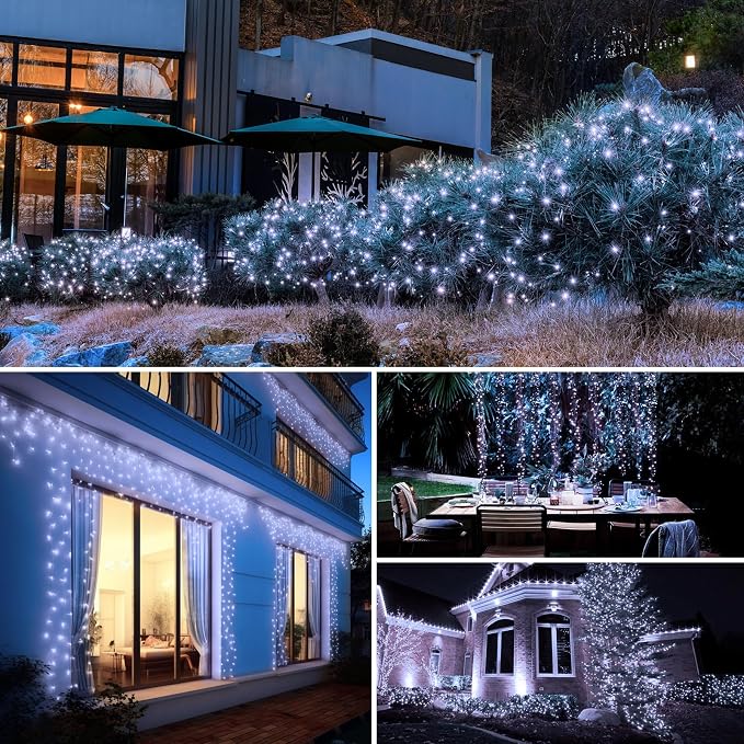 2-Pack Solar String Lights Outdoor, 160LED 66FT Solar Fairy Lights Waterproof 8 - Image 5