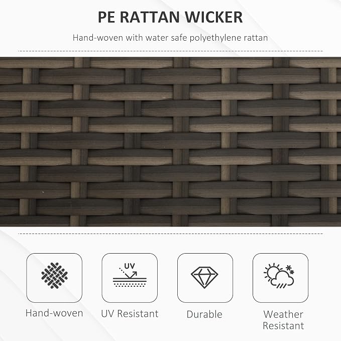 Outsunny 29 Gallon Patio Wicker Storage Bench, Outdoor PE Rattan Patio Furniture - Image 4