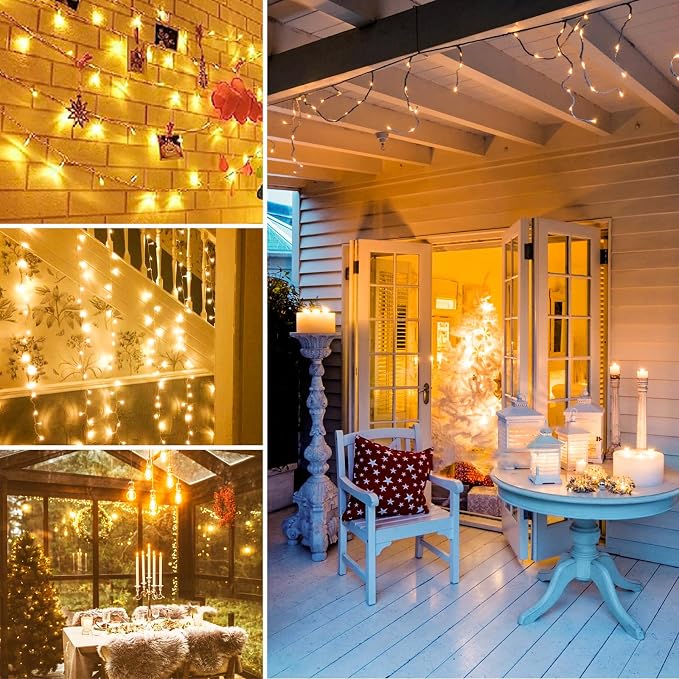 Extra-Long 300LED Christmas Lights Outdoor Indoor, Upgraded Warm White String - Image 7