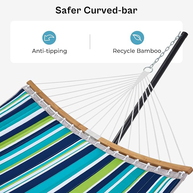SUPERJARE Hammock with Stand, 2 Person Heavy Duty Hammock with Padded Cotton - Image 7