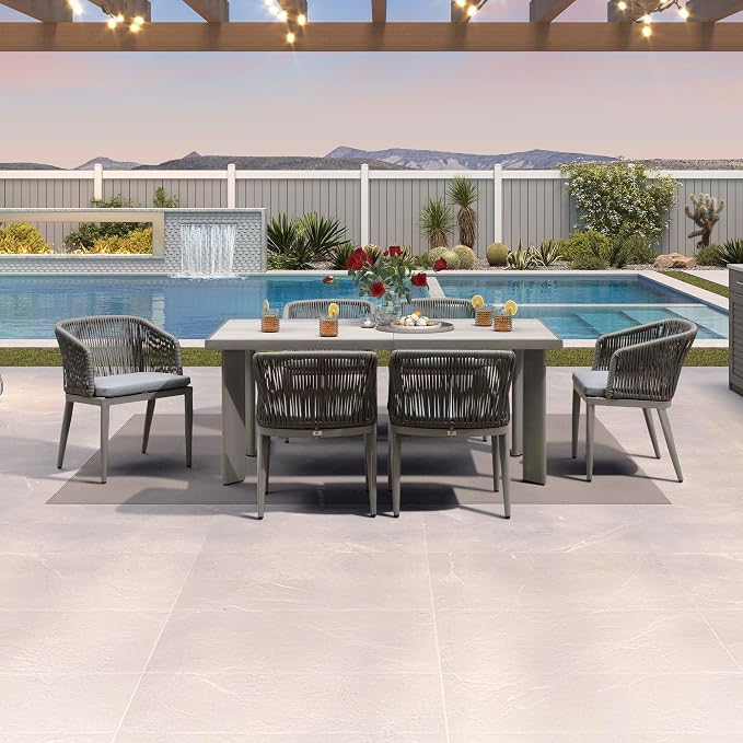 PURPLE LEAF 7 Pieces Outdoor Dining Set Patio Table and Chairs Set by PURPLELEAF