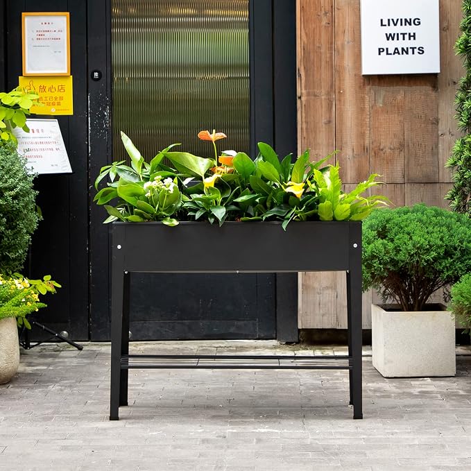 Piksedo Raised Garden Bed, Elevated Planter Metal Plant Box - Image 5