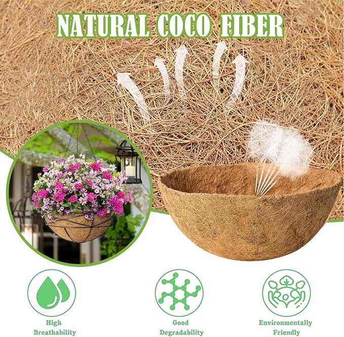 18 Inch 4 Pack Natural Coconut Fiber Liner - Image 2