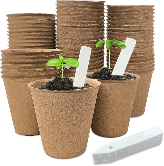 40Pcs 3.15 Inch Peat Pots, Biodegradable Eco-Friendly Round Plant Seedling by INCIKITI