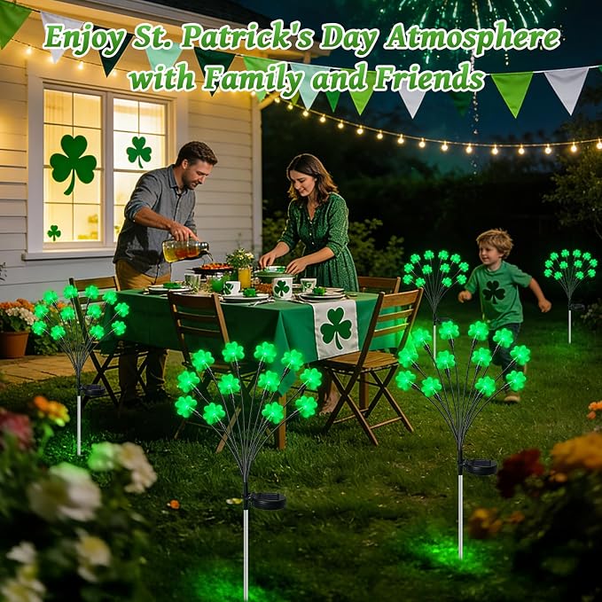 HELESIN St Patricks Day Decorations, 4 Pack St Patricks Day Outdoor Solar Lights - Image 7