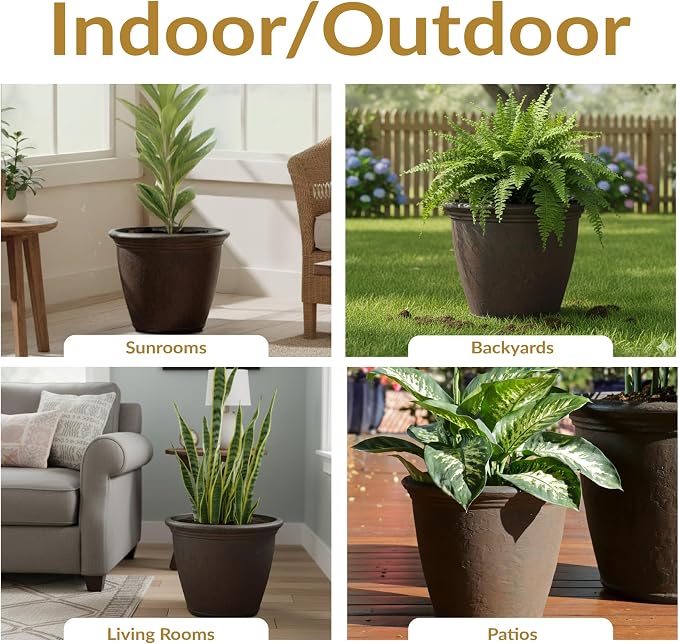 Sunnydaze 15.25-Inch Anjelica Large Plastic Pot - Image 5
