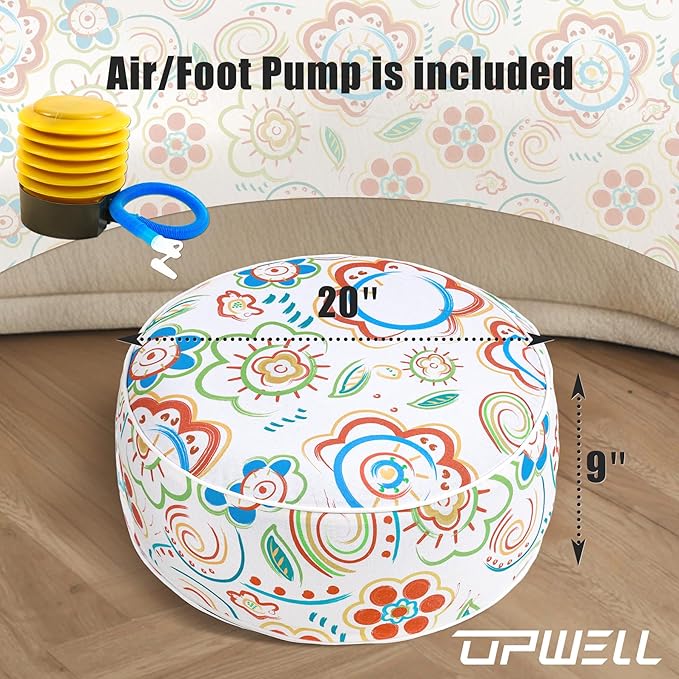 UPWELL Waterproof Inflatable Outdoor Ottoman Pouf, Portable Patio Footrest - Image 4