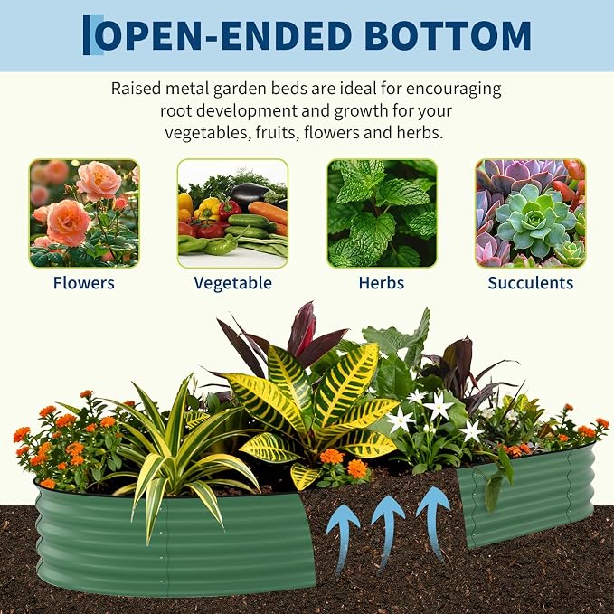 Garvee Galvanized Raised Garden Bed Outdoor, Rust-Resistant Raised Garden Beds - Image 6