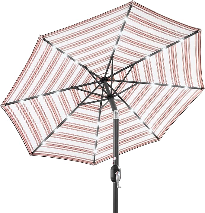 Best Choice Products 10ft Solar Polyester LED Lighted Patio Umbrella w/Tilt by BestChoiceProducts