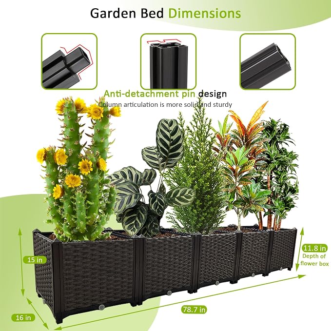 Large Planters for Outdoor Plants pots Elevated Garden Boxes Raised Garden Bed - Image 4