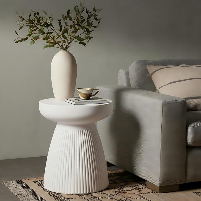 Christopher Knight Home Luce Round Side Table, Outdoor Concrete End Table - Image 10