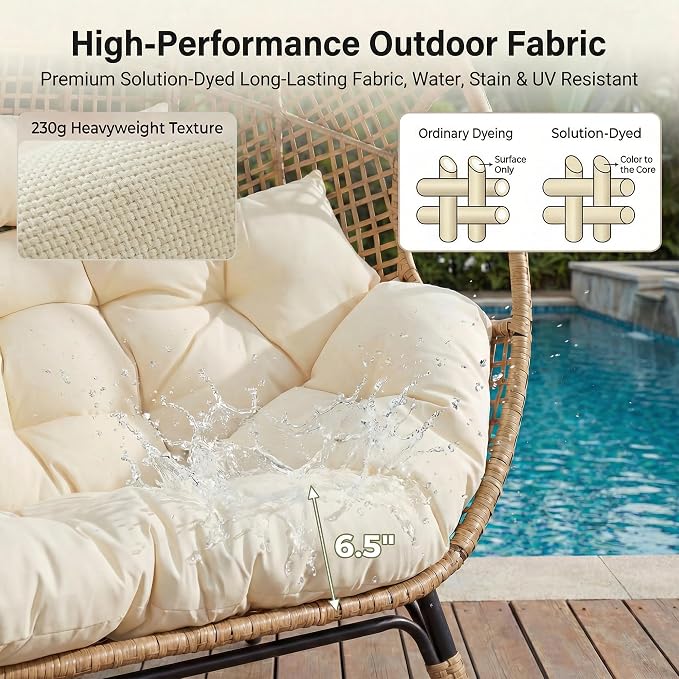 NICESOUL Indoor Outdoor Double Egg Chair - Image 7