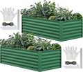 YITAHOME 6x3x2ft 2pcs Large Raised Garden Bed Kit, Galvanized Metal Planter Box by YITAHOME