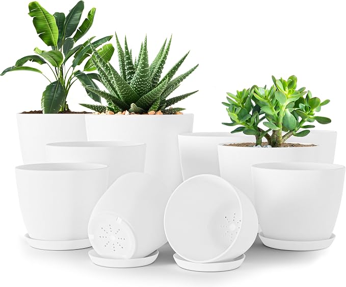 Utopia Home - Plant Pots Indoor - 7/6.6/6/5.3/4.8 Inches Flower Pots by UTOPIAHOME