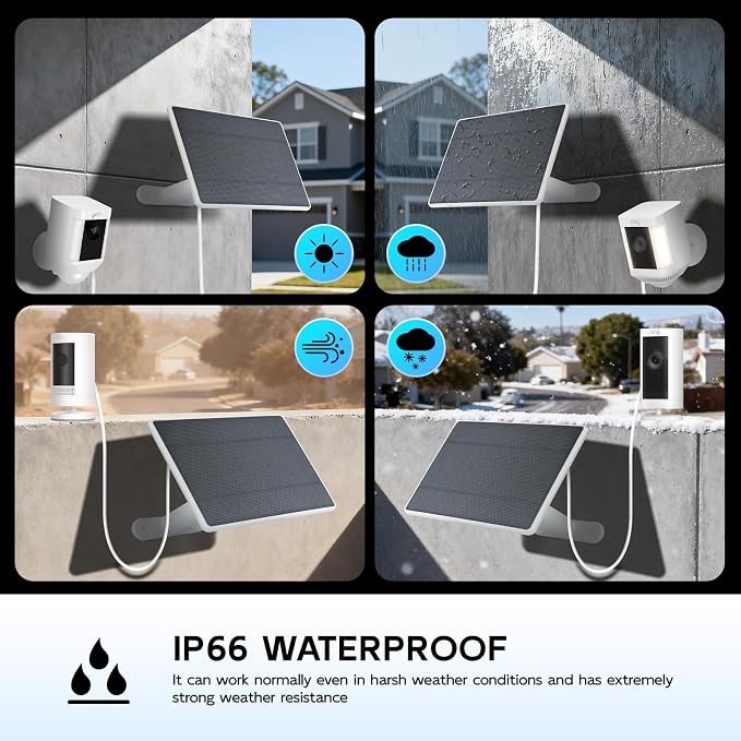 Solar Panel for Ring Camera, 3 Pack 6W Solar Charger Compatible - Image 4