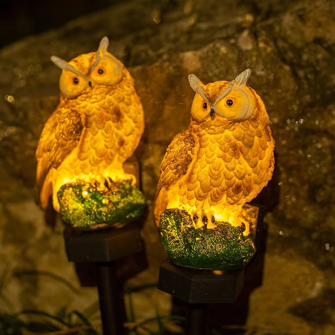Dazzle Bright 1 Pack Owl Figure Solar LED Lights, Resin Garden Waterproof - Image 5