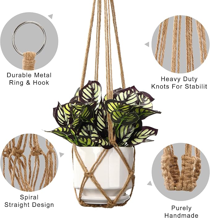 YIBOT Macrame Plant Hanger Indoor Set of 2 - Image 3