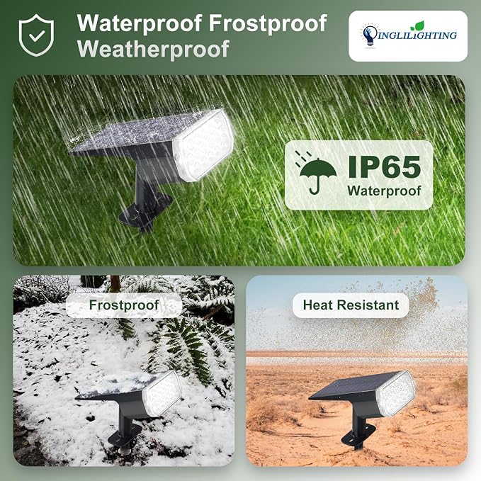 DINGLILIGHTING Solar Lights Outdoor Waterproof: IP65 Led Spot Light Decorations - Image 8