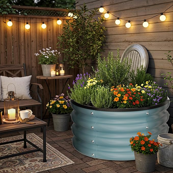 ZXZYHFTY Round Galvanized Raised Garden Bed kit, Round Large Metal Raised - Image 8