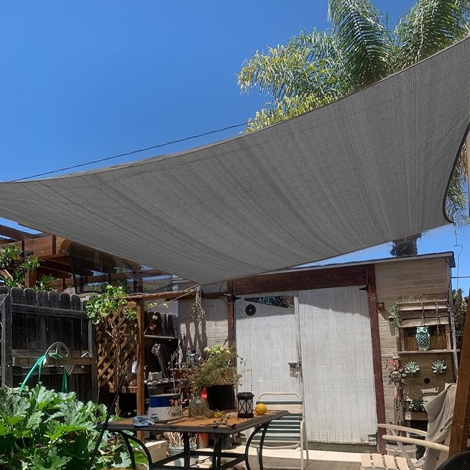 KANAGAWA 8'X8' Dark Gray Custom Size Sun Shade Sail Square UV Block Canopy Cover by KANAGAWA