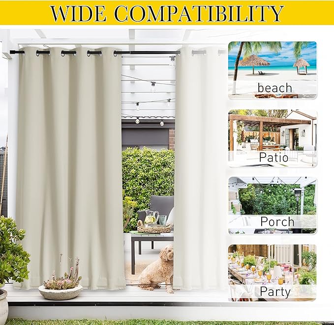 NICETOWN 2 Panels Outdoor Curtains - Image 8