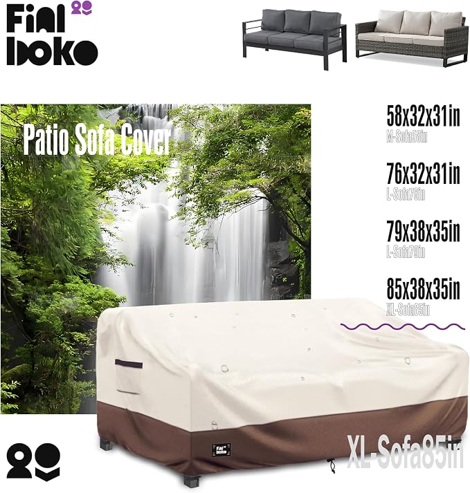 3-seater Outdoor Couch Cover, 100% Waterproof Heavy Duty Patio Furniture Covers - Image 3