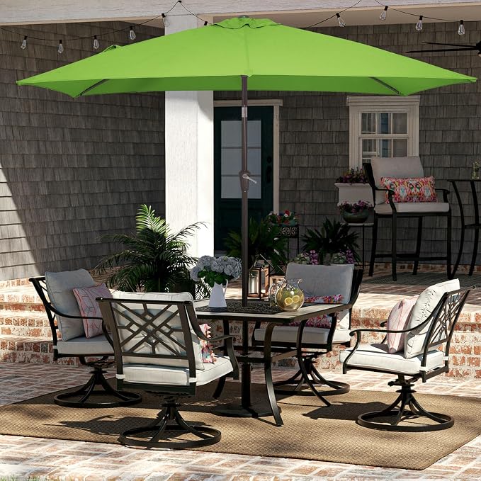 JEAREY 6.5x10 ft Rectangular Patio Umbrellas Rectangle Outdoor Umbrella - Image 4