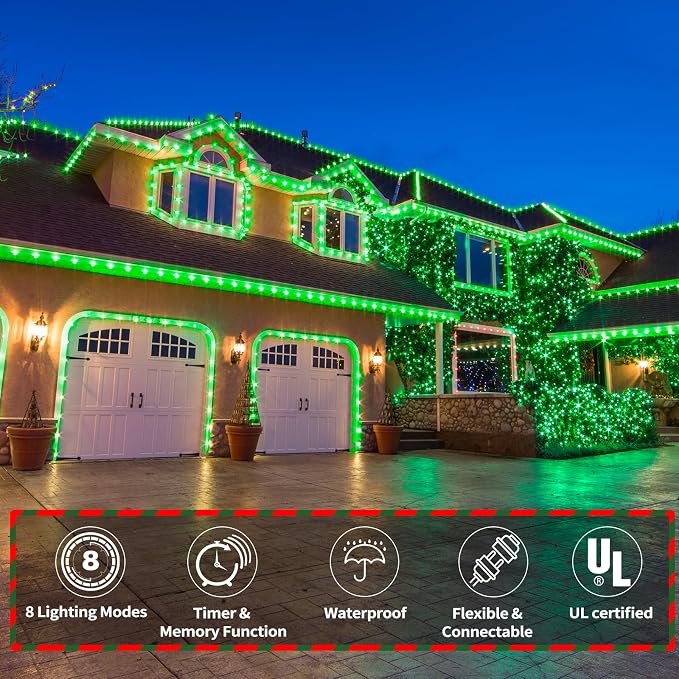 150ft LED Rope Lights Outdoor, 1080 LED Connectable and Flexible Tube Lights - Image 2