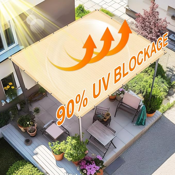 Artpuch 90% Sun Shade Cloth, 6 x 20 FT Pergola Shade Cover Canopy - Image 3