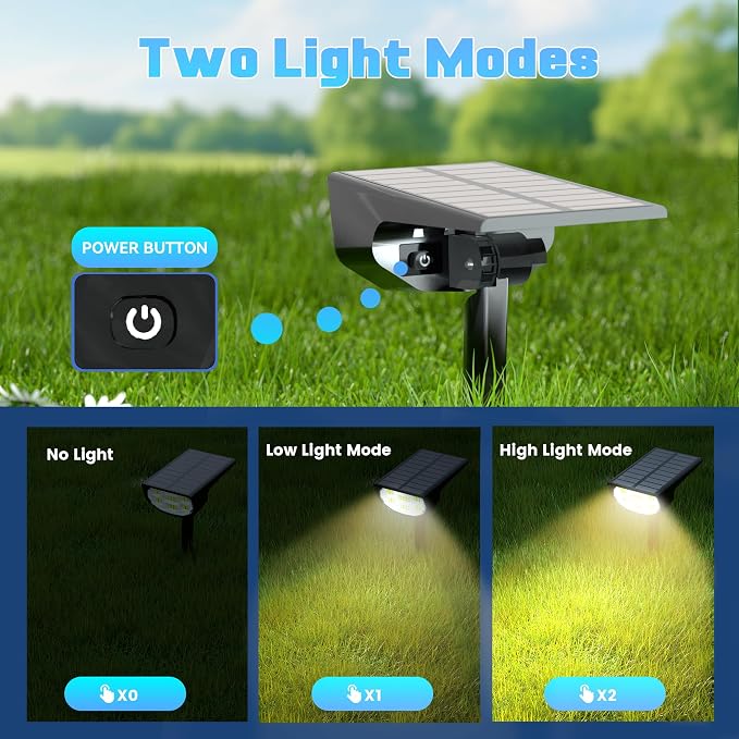 Solar Spot Lights Outdoor IP68 Waterproof, Ultra-Bright Performance，Simple Modes - Image 5