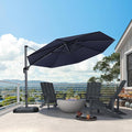 PURPLE LEAF 11 Feet Patio Umbrella Outdoor Cantilever Round Umbrella Aluminum by PURPLELEAF