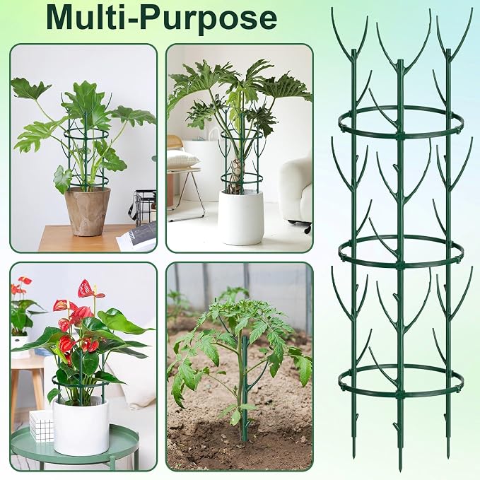 18 Pcs Plant Support Stakes & Plant Cage Support Rings, Plant Supports - Image 6