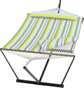 Double Hammock with Heavy-Duty Steel Stand, 2 Person Portable Hammock, 450LBS by GarveeHome
